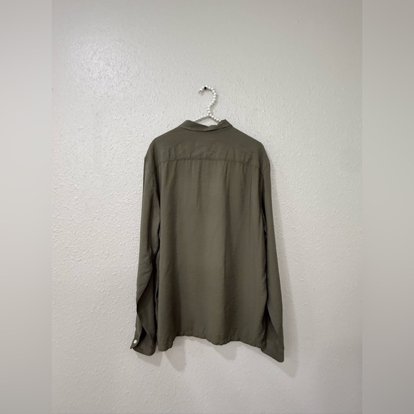 AllSaints Commune Olive Shirt Size L - Picture 6 of 10